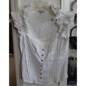 "Bebe" sleeveless white blouse